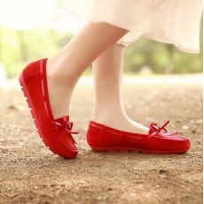 รองเท้าส้นเตี้ย หนังกลับแฟชั่นเกาหลีใหม่เพื่อสุขภาพ นำเข้า สีแดง - พรีออเดอร์HS167-9 ราคา1285บาท [หมดค่ะ]