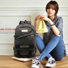 กระเป๋าเป้ผ้า สะพายหลังแฟชั่นเกาหลีเท่ใช้เดินทางได้ทั้งชายหญิง นำเข้า สีดำ - พร้อมส่งIS995 ราคา880บาท