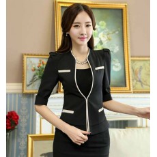 เสื้อสูทผู้หญิง แฟชั่นเกาหลีสวมทำงานไหล่จับจีบสวยหรูใหม่ นำเข้าไซส์Sถึง4XL สีดำ - พรีออเดอร์MS4249 ราคา1850บาท