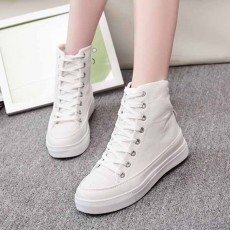 รองเท้าผ้าใบส้นหนา หุ้มข้อแฟชั่นเกาหลีแนวผู้หญิงวินเทจสุดเท่ นำเข้า ไซส์35ถึง39 สีขาว - พรีออเดอร์RB2238 ราคา1470บาท