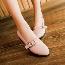 รองเท้าส้นเตี้ย แบบสวมน่ารักสไตล์แฟชั่นเกาหลีคัทชูรุ่นใหม่ นำเข้าไซส์36 สีชมพู - พร้อมส่งRB2297 ราคา1700บาท