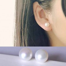 ต่างหูมุกน้ำจืดแท้ ขนาด5mm สวยหรูหราก้านเงินแท้925 Genuine Pearl Earrings นำเข้า สีขาว - พร้อมส่งW401 ราคา550บาท