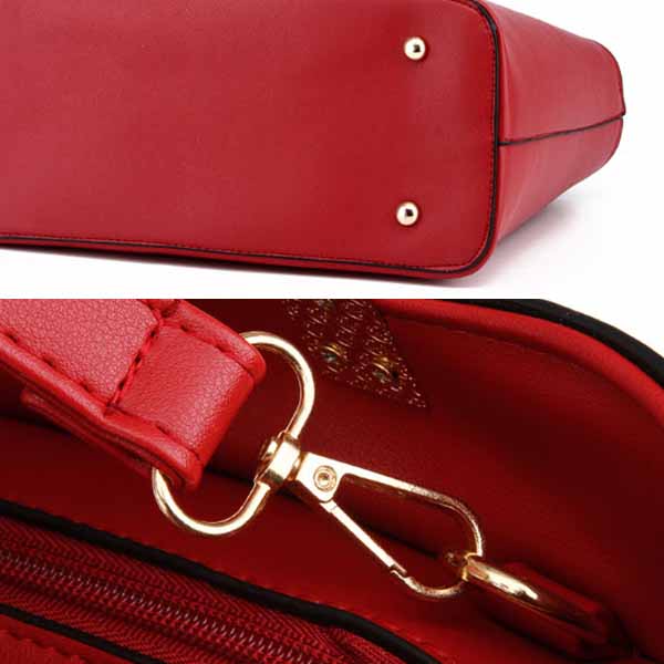 กระเป๋าหนังทำงาน พร้อมพวงกุญแจขนเฟอร์ทั้งสะพายและถือแฟชั่นใหม่ นำเข้า สีแดง - พรีออเดอร์IS1068 ราคา1450บาท