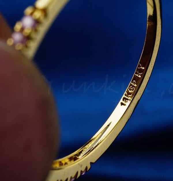 แหวนมุกทองคำ แฟชั่นเกาหลีประดับเพชรคริสตัลสวยหรู 18K Gold CZ Rings นำเข้า ไซส์7 - พร้อมส่งW360 ราคา550บาท